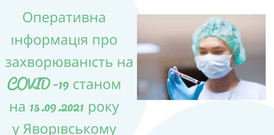 Оперативна інформація щодо захворюваності  на COVID -19 станом на 15.09.2021 року   