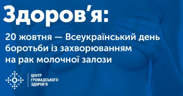 20 жовтня – Всеукраїнський день боротьби з раком молочної залози