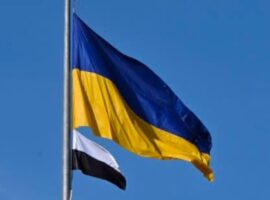 На площі Героїв Мостиської громади було піднято біло-чорний стяг